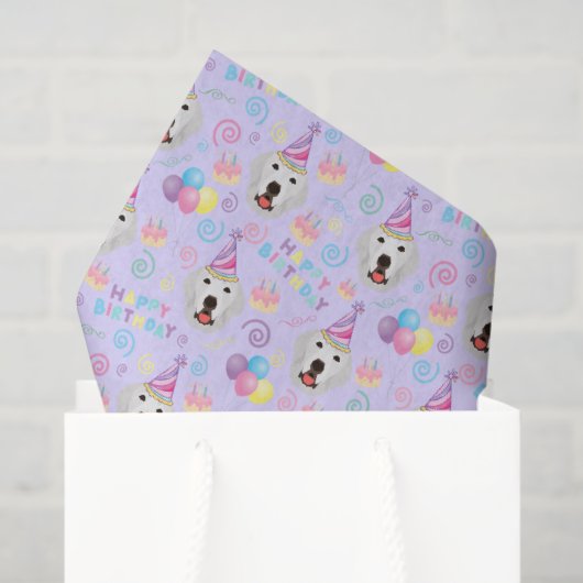 Great Pyrenees Birthday Tissue Paper in Purple 薄葉紙 (ギフトバッグ)