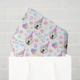Great Pyrenees Birthday Tissue Paper in White 薄葉紙