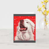 Great Pyrenees Christmas  カード (黄色い花)