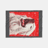 Great Pyrenees Christmas  フリースブランケット (正面(横))