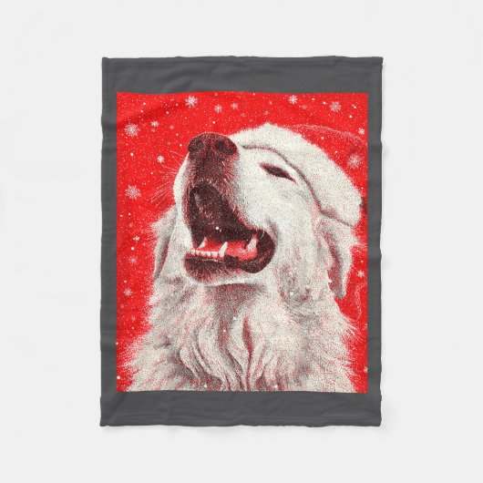 Great Pyrenees Christmas  フリースブランケット (正面)