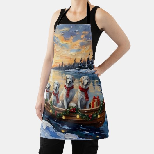 Great Pyrenees Christmas Boat Holiday エプロン (インサイチュ)