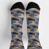 Great Pyrenees Christmas Boat Holiday ソックス (上部)