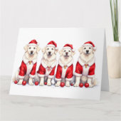 Great Pyrenees Christmas Dress Santa Hat カード (正面)