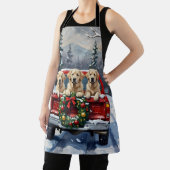 Great Pyrenees Christmas Red Truck Holiday エプロン (インサイチュ)