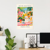 Great Pyrenees Dog Art Print, Matisse Style, Funny ポスター (ホームオフィス)