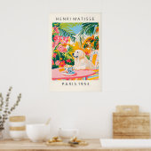 Great Pyrenees Dog Art Print, Matisse Style, Funny ポスター (キッチン)