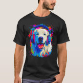 Great Pyrenees Dog DJ Music Tシャツ (正面)