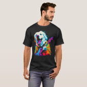 Great Pyrenees Dog Guitar Tシャツ (正面フル)