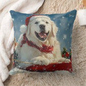 Great Pyrenees Dog in Sledge Let it Snow Christmas クッション (ブランケット)