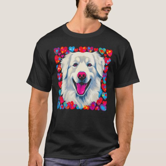 Great Pyrenees Dog Love Tシャツ (正面)