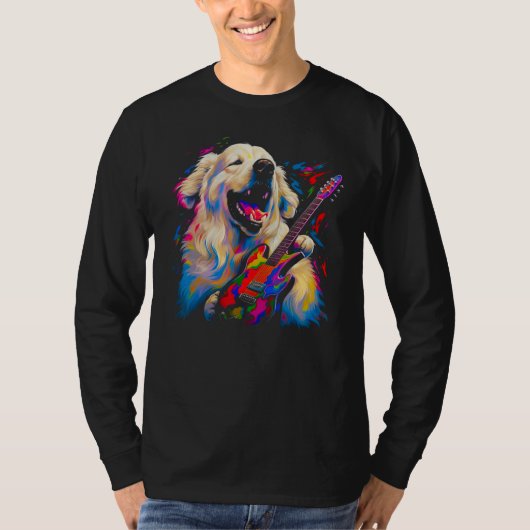 Great Pyrenees Dog Musician Tシャツ (正面)