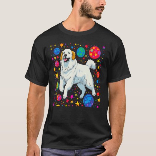 Great Pyrenees Dog Space Tシャツ (正面)
