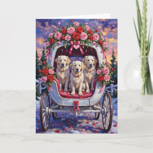 Great Pyrenees Dog Valentine's Day カード (正面)