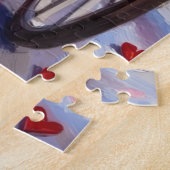 Great Pyrenees Dog Valentine's Day ジグソーパズル (側面)