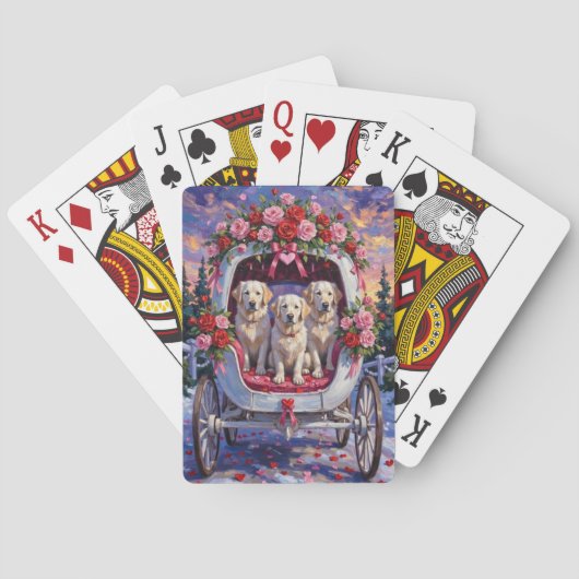 Great Pyrenees Dog Valentine's Day  トランプ (裏面)