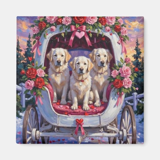 Great Pyrenees Dog Valentine's Day  マグネット (正面)