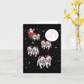 Great Pyrenees Dog Xmas Pajama Matching Santa Clau カード (黄色い花)