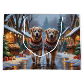 Great Pyrenees Dogs Christmas Snow Holiday  ラージペーパーバッグ (正面)
