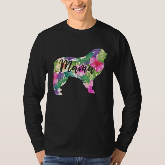 Great Pyrenees Mama Mom Flowers Mother s Day Tシャツ (正面)