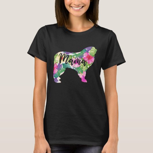 Great Pyrenees Mama Mom Flowers Mother s Day Tシャツ (正面)