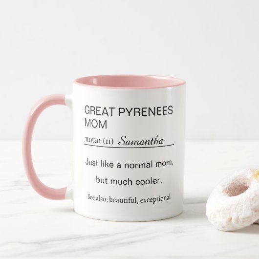 Great Pyrenees Mom Definition Mug Dog Lover Gifts マグカップ (ドーナツ)