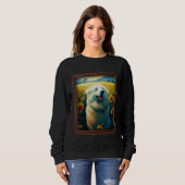 Great Pyrenees Painting Sunflower Flower Mom Women スウェットシャツ (正面フル)