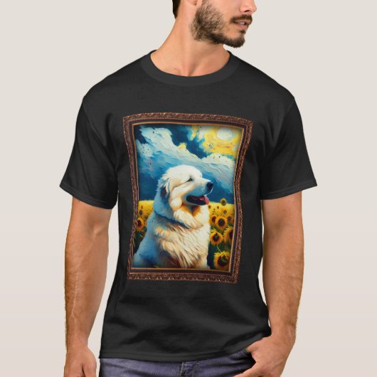 Great Pyrenees Painting Sunflower Flower Mom Women Tシャツ (正面)