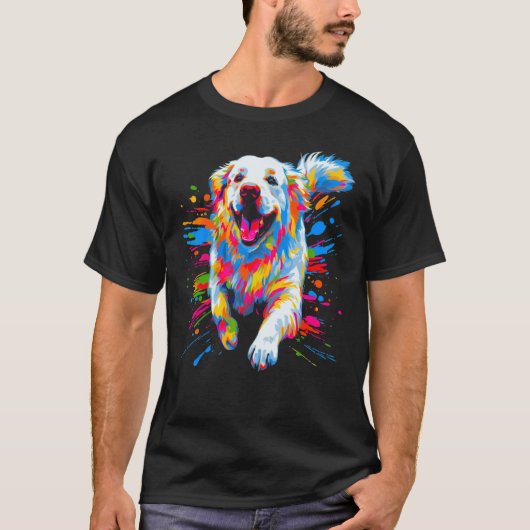 Great Pyrenees Pop Art Tシャツ (正面)