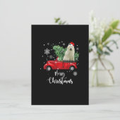 Great Pyrenees Ride Red Truck Christmas Pajama 招待状 (スタンド正面)