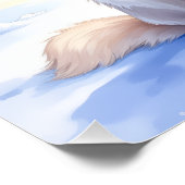 Great Pyrenees Snowy Mountain Lodge Santa Hat ポスター (コーナー)