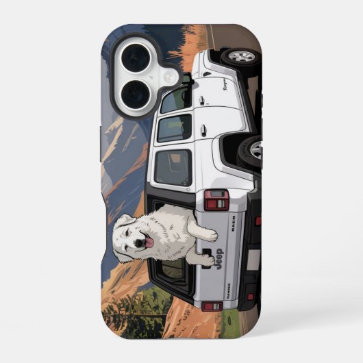 Great Pyrenees trip iPhone 16ケース (裏面)