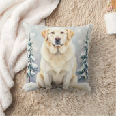 Great Pyrenees Watercolor Snowflake Pattern Art クッション (ブランケット)