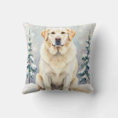 Great Pyrenees Watercolor Snowflake Pattern Art クッション (裏面)