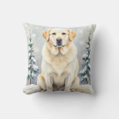 Great Pyrenees Watercolor Snowflake Pattern Art クッション (正面)