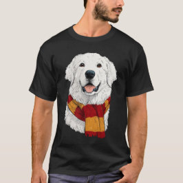 Great Pyrenees Wearing a Scarf Tシャツ