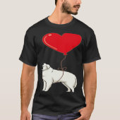 Great Pyrenees With Heart Balloon Valentines Day L Tシャツ (正面)