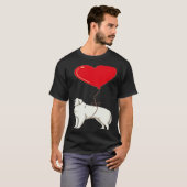 Great Pyrenees With Heart Balloon Valentines Day L Tシャツ (正面フル)