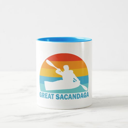 Great Sacandaga Lake New York Kayak ツートーンマグカップ (中央)