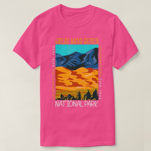 Great Sand Dunes National Park Colorado Distressed Tシャツ (デザイン正面)