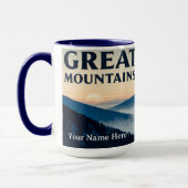 Great Smoky Mountains Blue Mist Retro マグカップ (左)