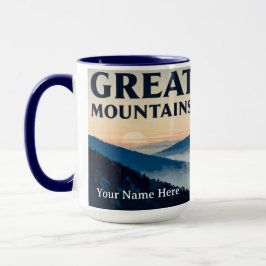 Great Smoky Mountains Blue Mist Retro マグカップ