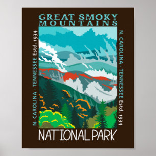 Great Smoky Mountains National Park Distressed ポスター