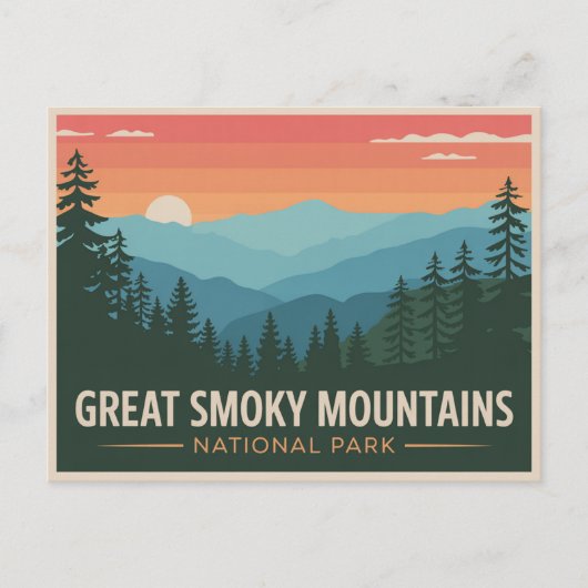 Great Smoky Mountains National Park Postcard Retro ポストカード (正面)