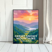 Great Smoky Mountains National Park Watercolor ポスター