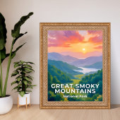 Great Smoky Mountains National Park Watercolor ポスター