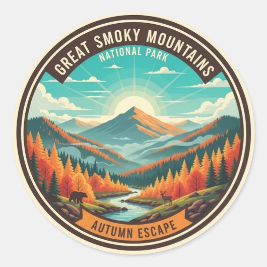 Great Smoky Mountains Souvenir ラウンドシール (正面)