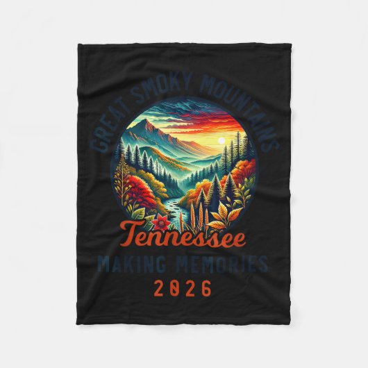Great Smoky Mountains Tennessee 2026 Geon Forge, V フリースブランケット (正面)