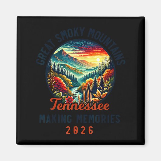 Great Smoky Mountains Tennessee 2026 Geon Forge, V マグネット (正面)