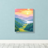 Great Smoky Mountains Travel Painting キャンバスプリント (インサイチュ (ウッドフロア))
